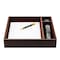 Dacasso Chocolate Brown Leatherette Conference Room Organizer Tray AG-3340 - alternate 3